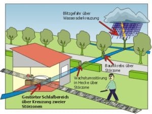 Wasserader unterm Bett